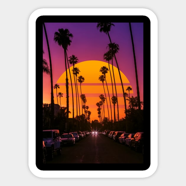 Retro sunset Sticker by Ritvik Takkar